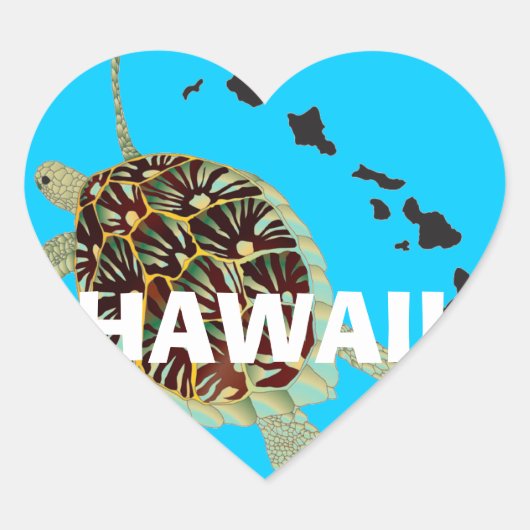 Aloha Hawaii Hart Sticker (Voorkant)
