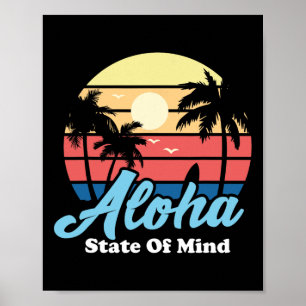 Aloha Hawaii Hawaiaanse Strand Surfer Surfen Souve Poster