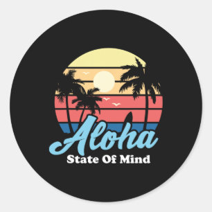Aloha Hawaii Hawaiaanse strand surfer surfen souve Ronde Sticker