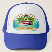Aloha Hawaii Hawaiian Flag Trucker Pet (Voorkant)