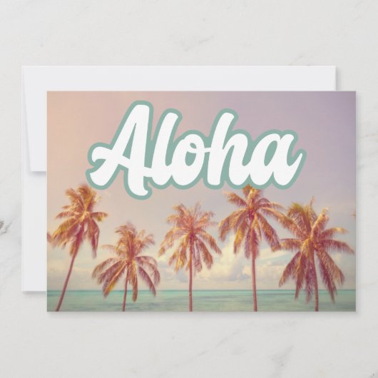 Aloha Hawaii Hawaiian Island Bruiloft Save the Dat Save The Date (Voorkant)