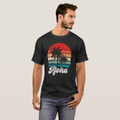 Aloha Hawaii Hawaiian Island Palm Tree Beach Retro T-shirt (Voorkant volledig)