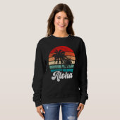 Aloha Hawaii Hawaiian Island Palm Tree Beach Retro Trui (Voorkant volledig)