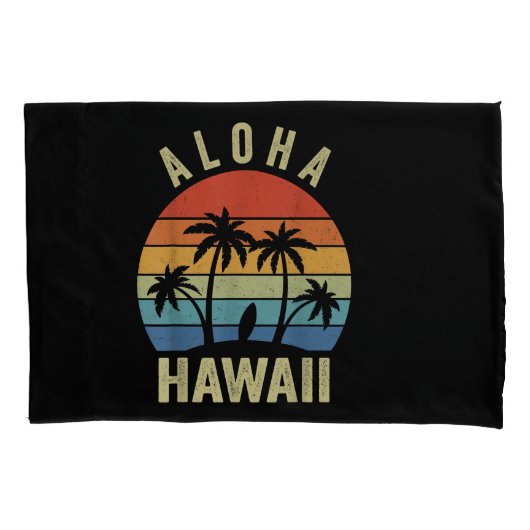 Aloha Hawaii Hawaiian Island Shirt Palm Beach Surf Kussensloop (Voorkant)