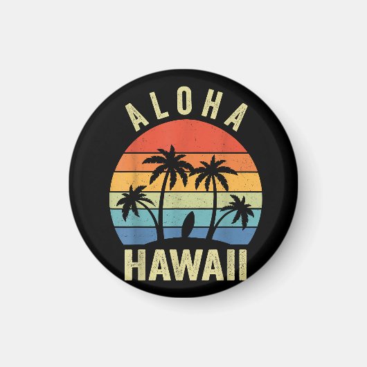 Aloha Hawaii Hawaiian Island Shirt Palm Beach Surf Magneet (Voorkant)