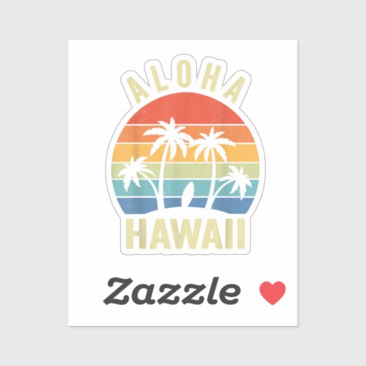 Aloha Hawaii Hawaiian Island Shirt Palm Beach Surf Sticker (Vel)