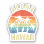 Aloha Hawaii Hawaiian Island Shirt Palm Beach Surf Sticker (Voorkant)