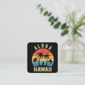 Aloha Hawaii Hawaiian Island Shirt Palm Beach Surf Vierkante Visitekaartje (Staand voorkant)