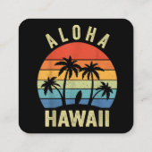Aloha Hawaii Hawaiian Island Shirt Palm Beach Surf Vierkante Visitekaartje (Achterkant)