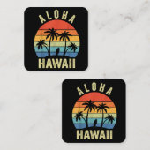 Aloha Hawaii Hawaiian Island Shirt Palm Beach Surf Vierkante Visitekaartje (Voorkant / Achterkant)