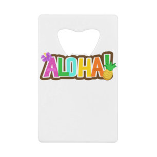 Aloha Hawaii Hawaiian Island Surfende Tropisch Creditkaart Flessenopener