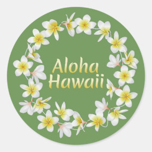 Aloha Hawaii. Hawaiian Island Traditional Ketting Ronde Sticker