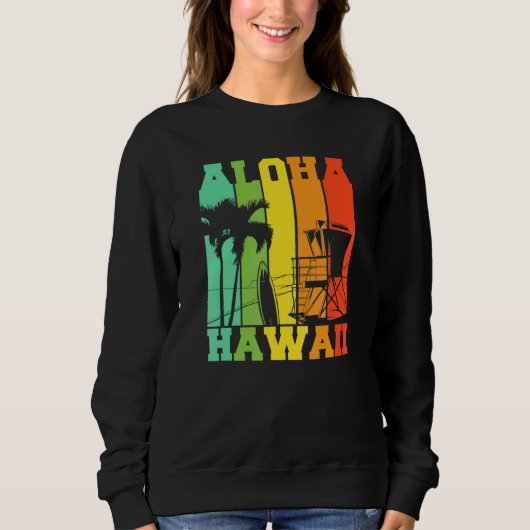 Aloha Hawaii Hawaiian Palm Beach  Surf Trui (Voorkant)