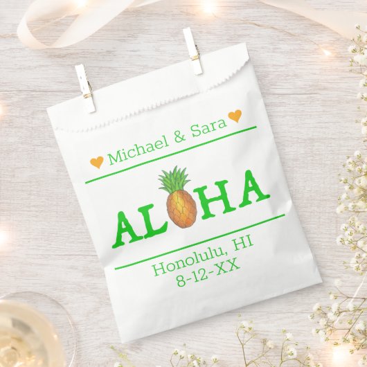 Aloha Hawaii Hawaiian Pineapple Island Wedding Bedankzakje (Geknipt)