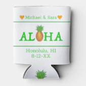 Aloha Hawaii Hawaiian Pineapple Island Wedding Blikjeskoeler (Voorkant)