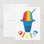 ALOHA Hawaii Hawaiian Rainbow Shave Shaved Ice Feestdagenkaart (Voorkant / Achterkant)