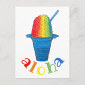 ALOHA Hawaii Hawaiian Rainbow Shave Shaved Ice Feestdagenkaart (Voorkant)