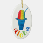 ALOHA Hawaii Hawaiian Rainbow Shave Shaved Ice Keramisch Ornament (Rechts)
