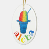 ALOHA Hawaii Hawaiian Rainbow Shave Shaved Ice Keramisch Ornament (Links)