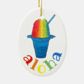ALOHA Hawaii Hawaiian Rainbow Shave Shaved Ice Keramisch Ornament (Achterkant)