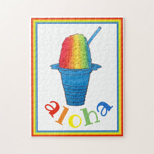 ALOHA Hawaii Hawaiian Rainbow Shave Shaved Ice Legpuzzel