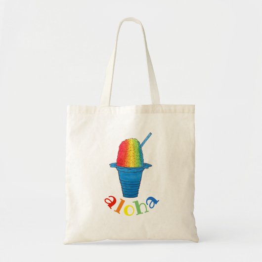ALOHA Hawaii Hawaiian Rainbow Shave Shaved Ice Tote Bag (Voorkant)