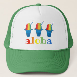 ALOHA Hawaii Hawaiian Rainbow Shave Shaved Ice Trucker Pet