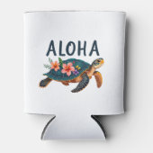 Aloha Hawaii Hawaiian-Shirt Turtle Hibiscus Kids G Blikjeskoeler (Voorkant)
