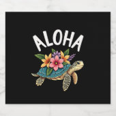 Aloha Hawaii Hawaiian-Shirt Turtle Hibiscus Kids G Sparkling Wijnetiket (Enkel label)