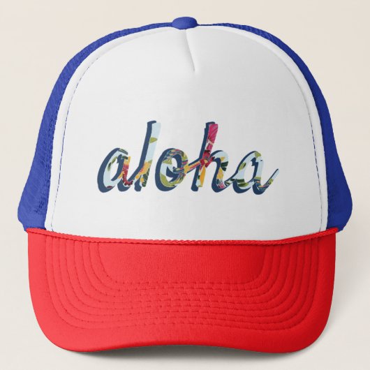 Aloha Hawaii Hawaiian Surfer Trucker Pet (Voorkant)