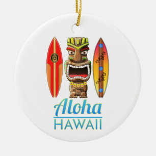 Aloha Hawaii Hawaiian Tiki Surfing Keramisch Ornament