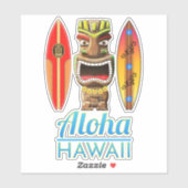 Aloha Hawaii Hawaiian Tiki Surfing Sticker (Vel)