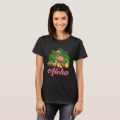 Aloha Hawaii Hawaiian Tropical Flamingo Summer Vac T-shirt (Voorkant volledig)