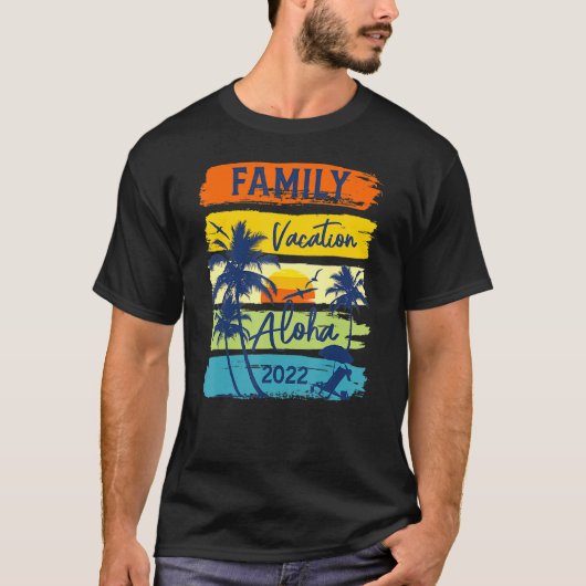 Aloha Hawaii Hawaiian Vacation 2022 Matching Famil T-shirt (Voorkant)