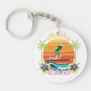 Aloha Hawaii Hibiscus Bloemen Sleutelhanger