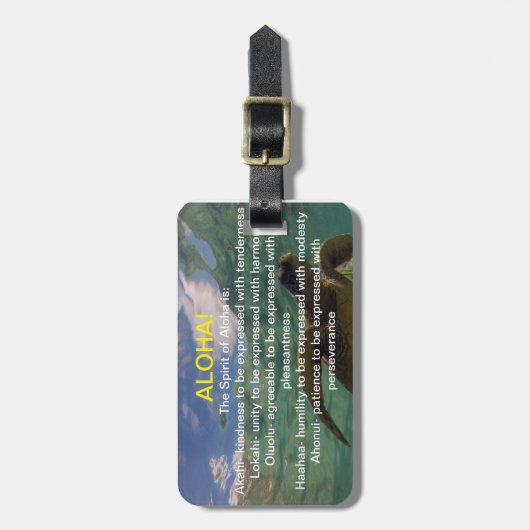 Aloha Hawaii Honu Bagagelabel (Voorkant verticaal)