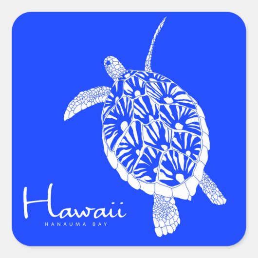 Aloha Hawaii Honu Turtle Vierkante Sticker (Voorkant)