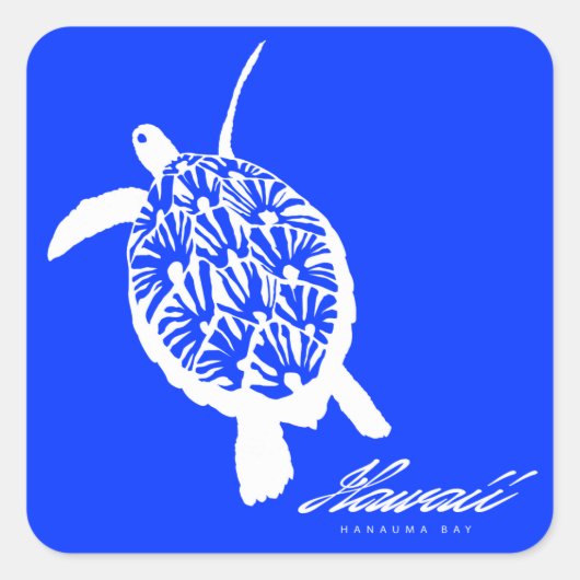 Aloha Hawaii Honu Turtle Vierkante Sticker (Voorkant)
