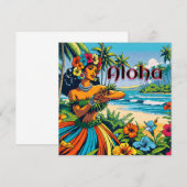 Aloha | Hawaii Hula Dancer op het strand (Voorkant / Achterkant)