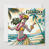 Aloha | Hawaii Hula Dancer op het strand (Voorkant)