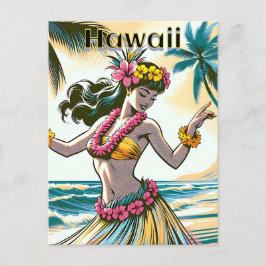 Aloha | Hawaii Hula Dancer op het strand Briefkaart