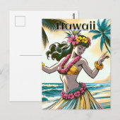 Aloha | Hawaii Hula Dancer op het strand Briefkaart (Voorkant / Achterkant)