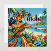 Aloha | Hawaii Hula Dancer op het strand Kaart (Voorkant / Achterkant)