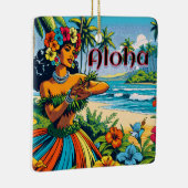 Aloha | Hawaii Hula Dancer op het strand Keramisch Ornament (Rechts)