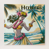 Aloha | Hawaii Hula Dancer op het strand Legpuzzel (Verticaal)