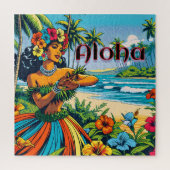 Aloha | Hawaii Hula Dancer op het strand Legpuzzel (Verticaal)