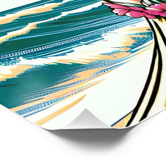 Aloha | Hawaii Hula Dancer op het strand Perfect Poster (Hoek)