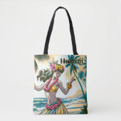 Aloha | Hawaii Hula Dancer op het strand Tote Bag (Voorkant)