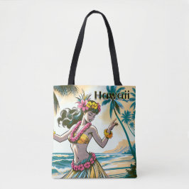Aloha | Hawaii Hula Dancer op het strand Tote Bag