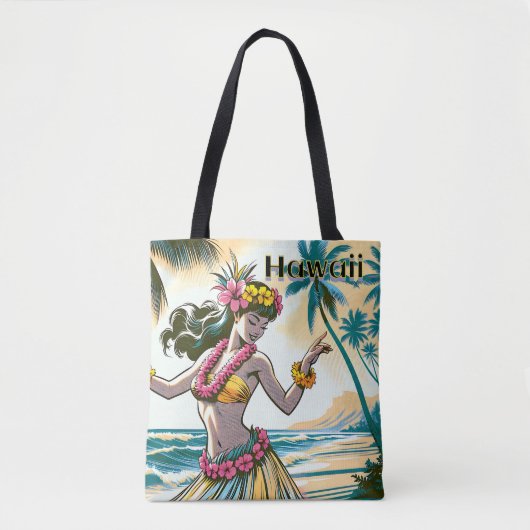 Aloha | Hawaii Hula Dancer op het strand Tote Bag (Voorkant)